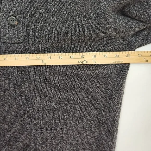 American Eagle 1/4-Button Sweater Men's M Gray Pullover Seriously Soft Long Slvs - Picture 3 of 8